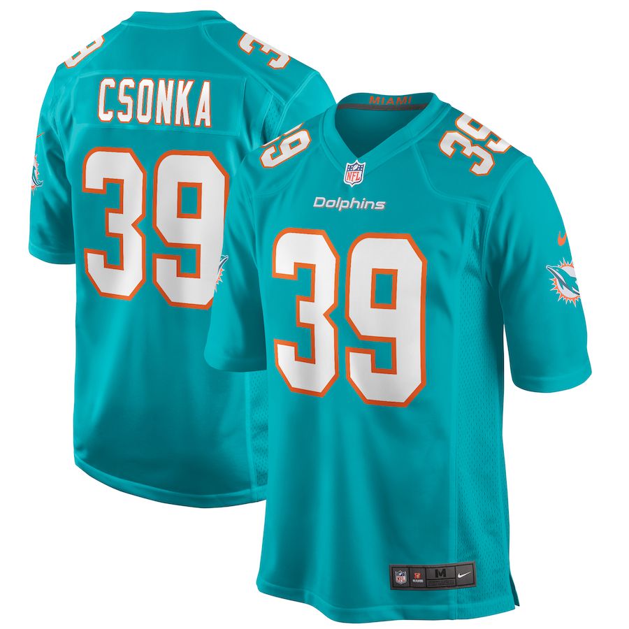 Men Miami Dolphins 39 Larry Csonka Nike Green Game Retired Player NFL Jersey